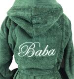 Classic badjas met kap – geborduurd